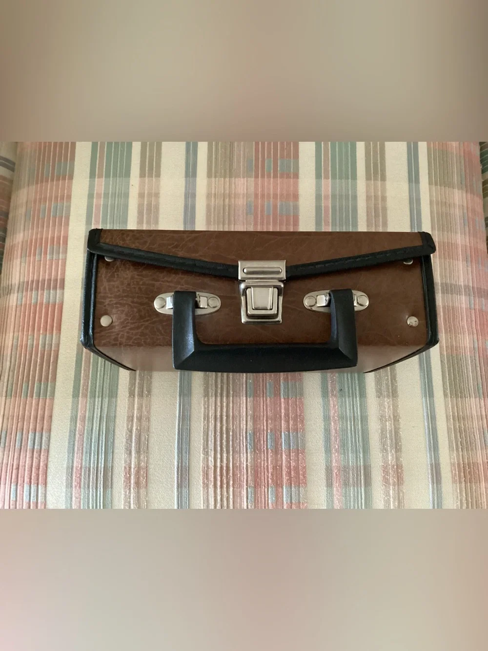 Vintage 12 Cassette Tape Holder Carrying Case Storage Brown - IEC